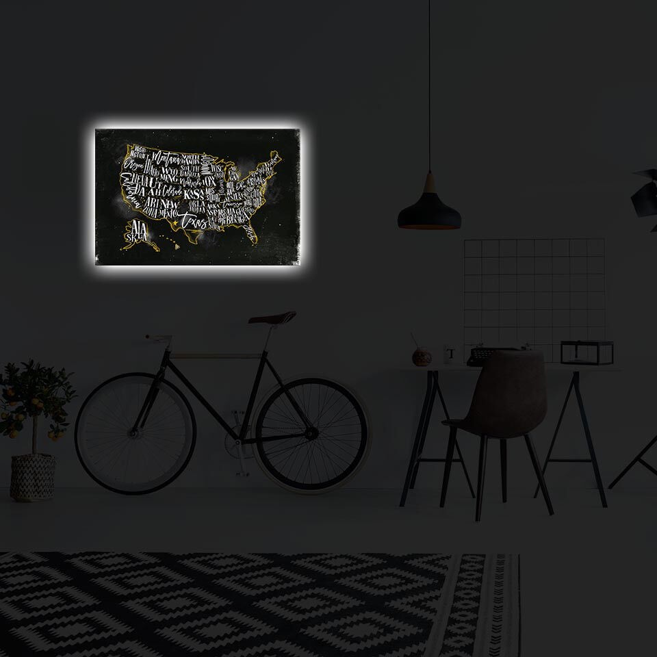 Zidna slika sa LED osvjetljenjem ABD-009, 45x70 cm