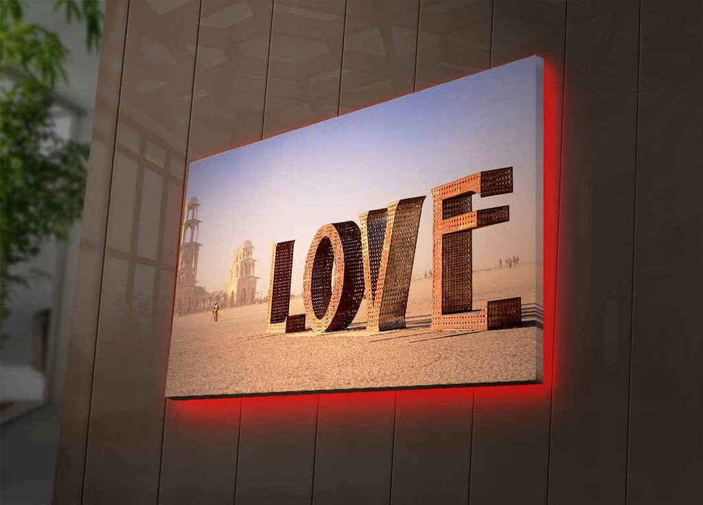 Zidna slika sa LED osvetljenjem 4570DACTBURN-010, 45x70 cm