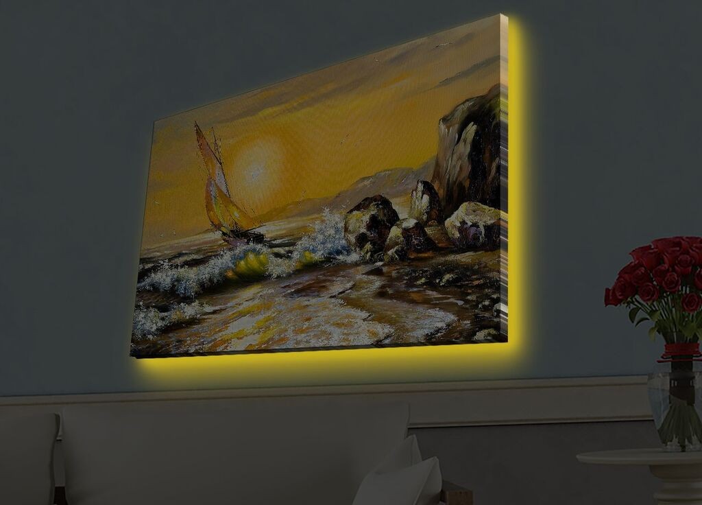 Zidna slika sa LED osvetljenjem 4570HDACT-058, 45x70 cm