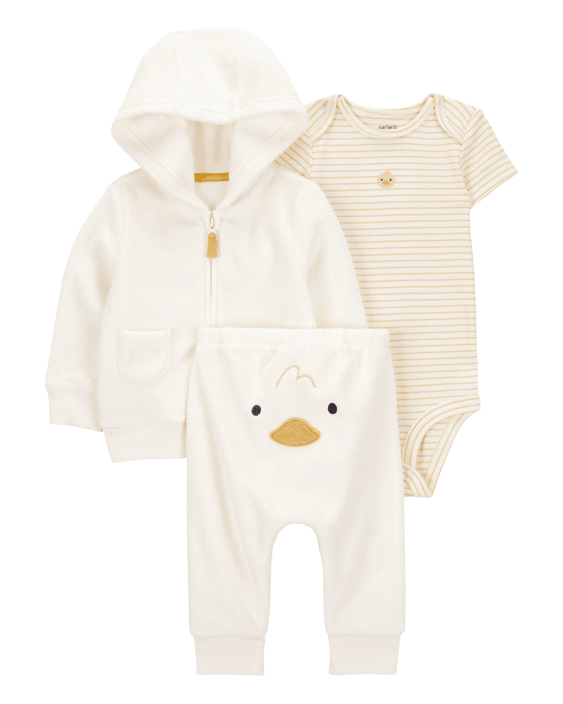 Carters Komplet za bebe, Duks jakna, Bodi i Donji deo, 1S993710, Bež