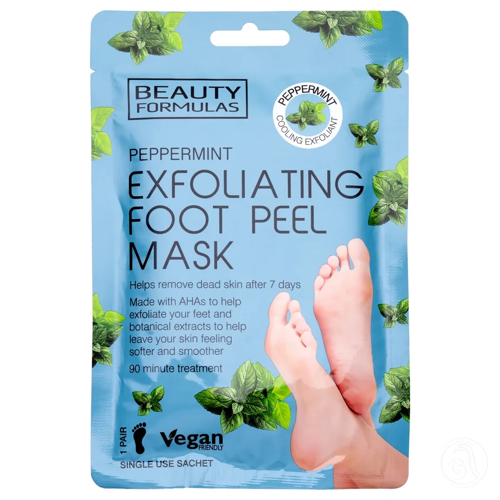 Beauty Formulas Pedikir čarape za eksfolijaciju stopala, 2 Komada, Pepermint