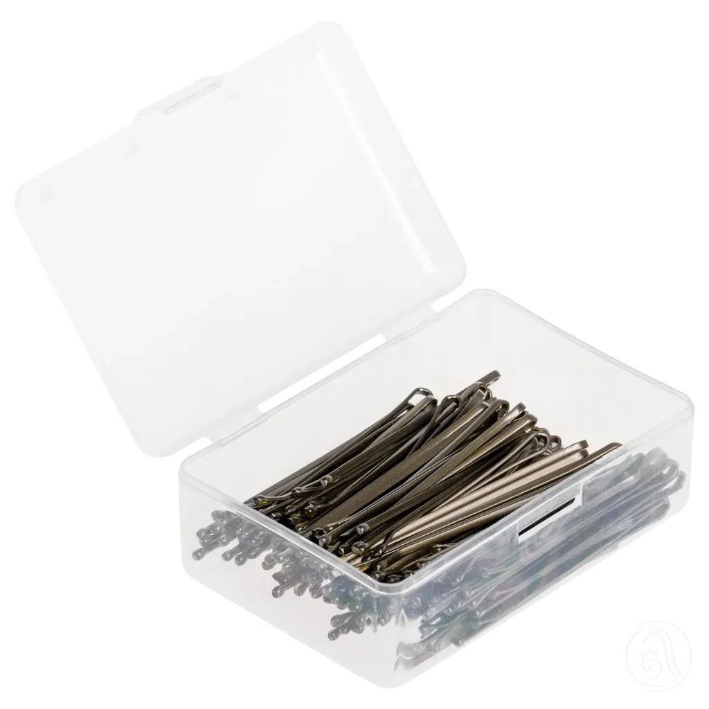 Beauty Design Ravne ukosnice za kosu, 100 Komada, Braon