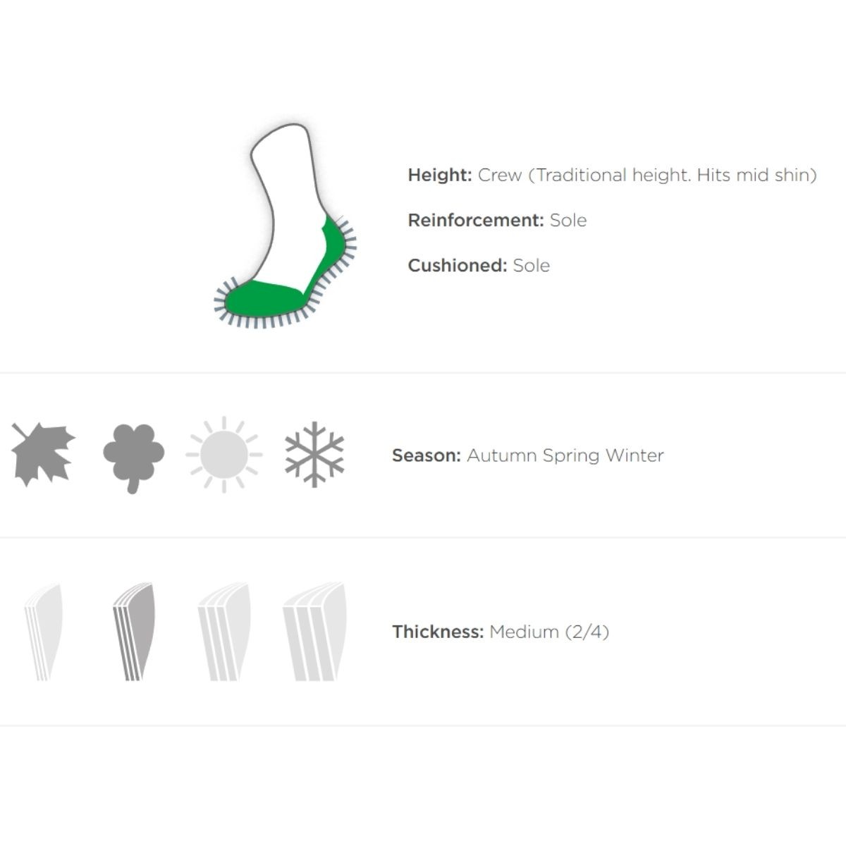 LORPEN Čarape T2 Merino Hiker Eco, 2 para, Tamno sive