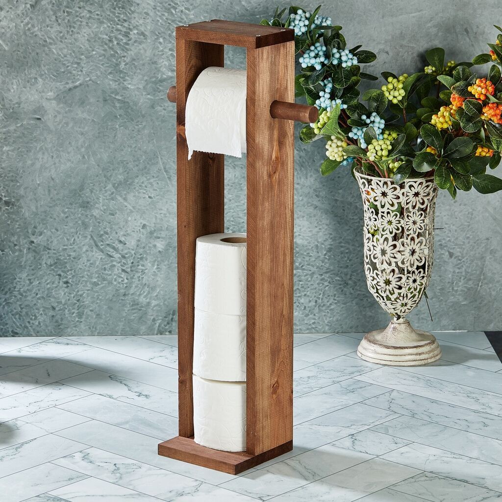 Aberto Design Držač toaletnog papira, 61 x 14 cm, x 8 cm, Smeđa