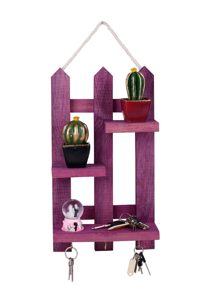 Aberto Design polica za ključeve 213, 40x23x9cm, ljubičasta