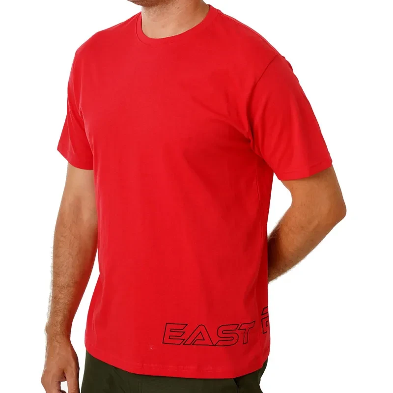 Muška majica kratkih rukava s natpisom "Eastbound Point", crvena