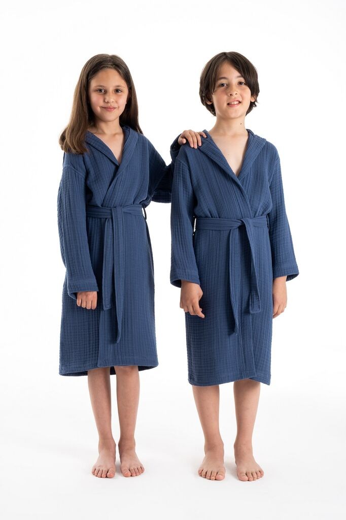 L'essentiel Maison Dječji bade mantil Muslin, plavi