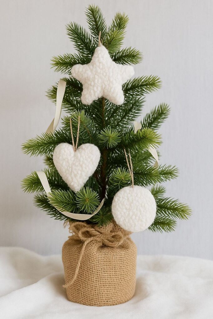 Aberto Design set novogodišnjih ukrasa, 3 dijela, bež