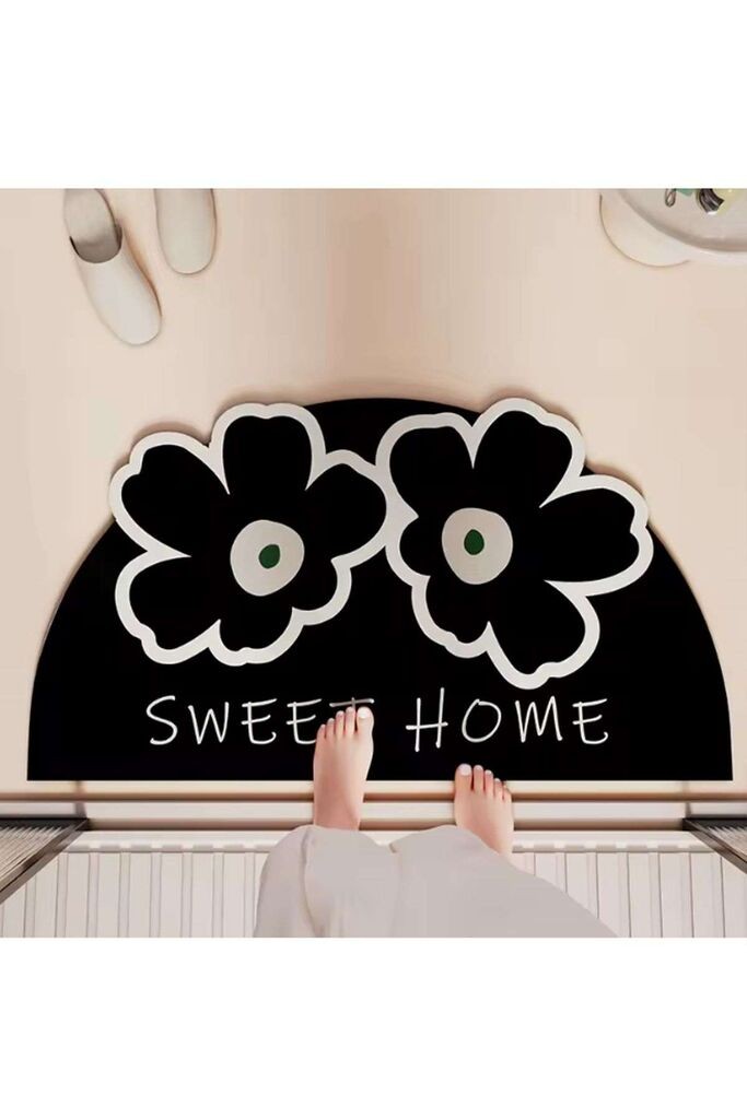 Tepih za kupatilo L'essentiel Maison Miedo, 60 x 100 cm, Crno-bijela