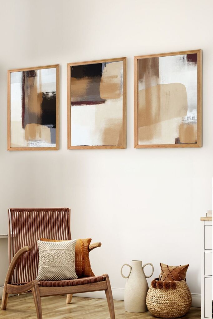 Wallity Set uokvirenih MDF slika Myk3012-3, 3 dijela