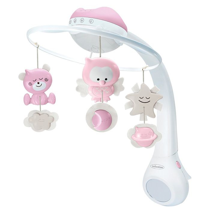 Infantino 3U1 Muzički vrtuljak projektor i noćno svjetlo, Bijeli