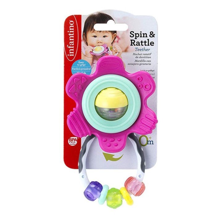 Infantino glodalica/zvečka Cvijet, Roze