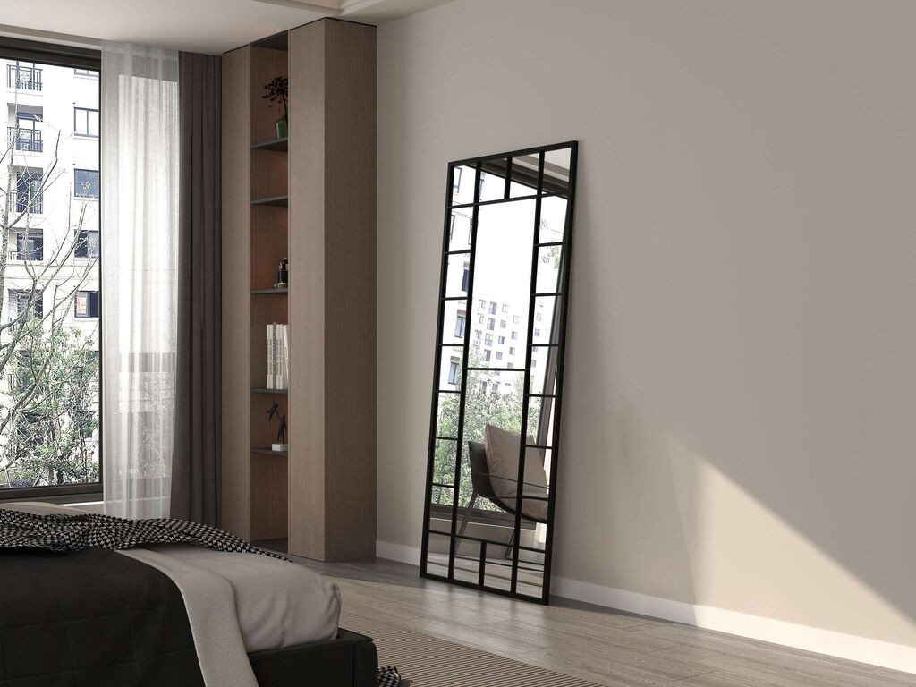 Hanah Home Podno ogledalo Boxia, 80 cm x 180 cm, Crno