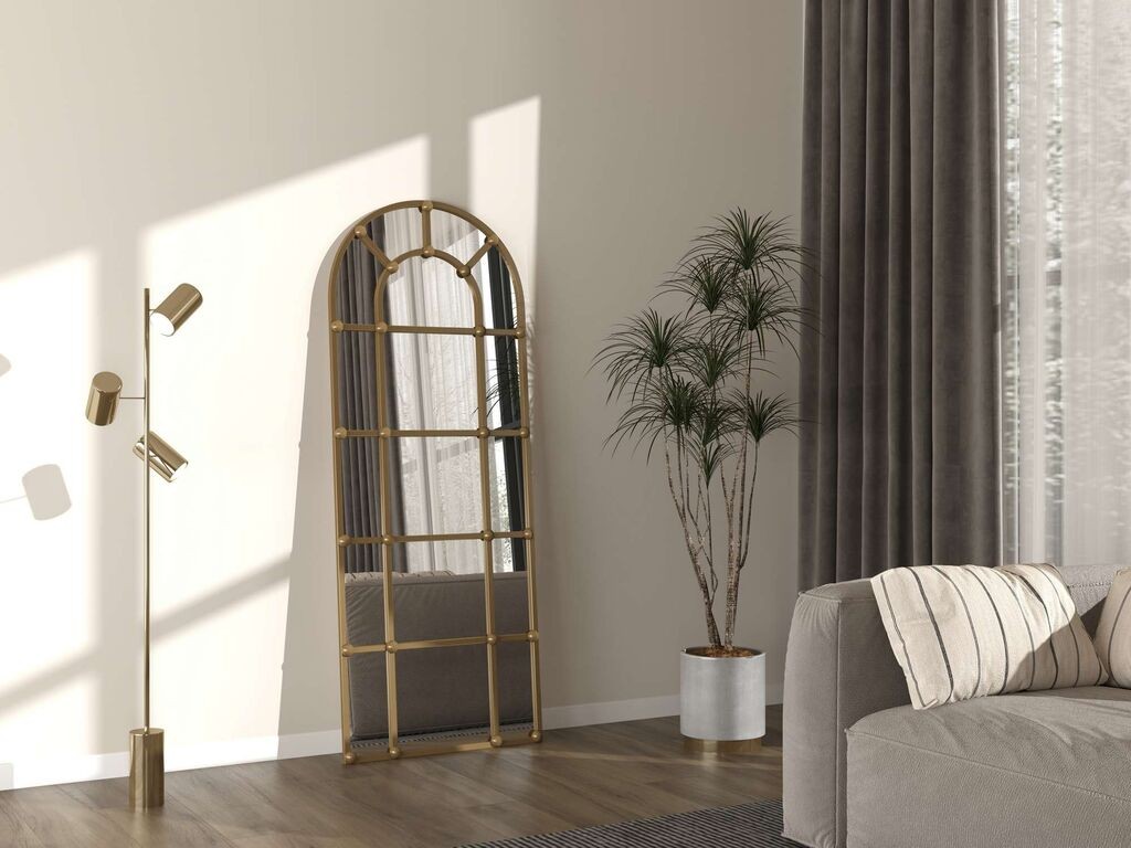 Hanah Home Podno ogledalo Ovalis Dar, 70 cm x 180 cm, Zlatna boja