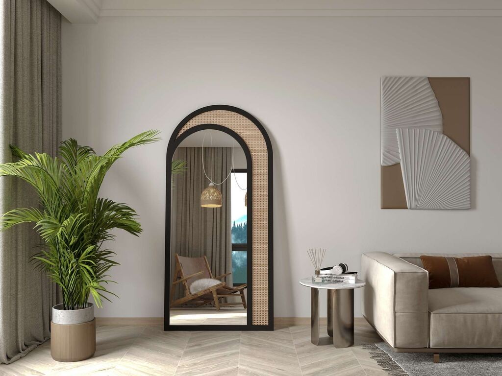 Hanah Home Podno ogledalo Rafza, 80 cm x 170 cm, Crna