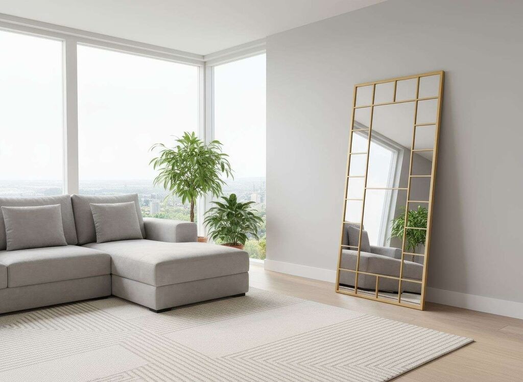 Hanah Home Podno ogledalo Boxia, 80 cm x 180 cm, Zlatna boja