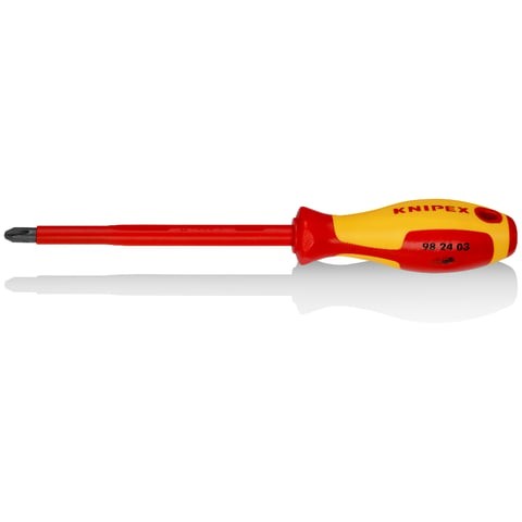 KNIPEX 98 24 03 Odvijač za križne vijke PH3 1000V phillips, Crveni