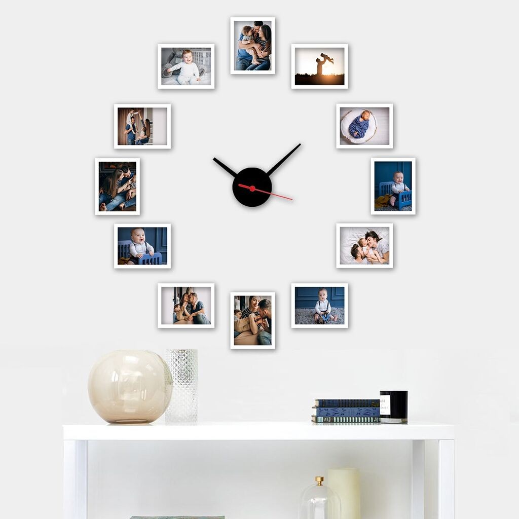 Zidni sat Wallity BCS02, 50x50 cm, Šareni