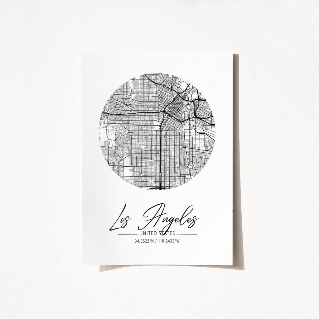 Poster Wallity Los Angeles-2076, 21x29,7 cm, bijeli