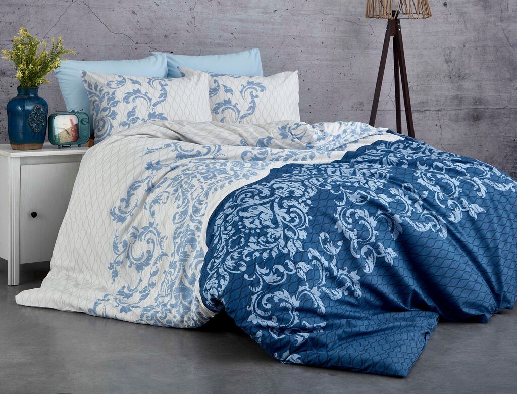 L'essentiel Maison set posteljine Lucca, 160x240 cm, plava