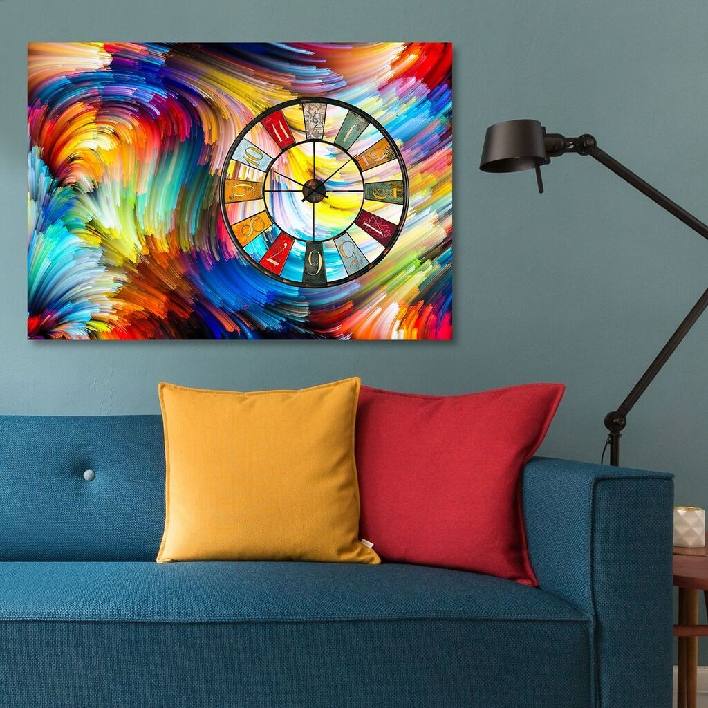 Zidni sat Wallity ST262592861, 50x70 cm, Šareni