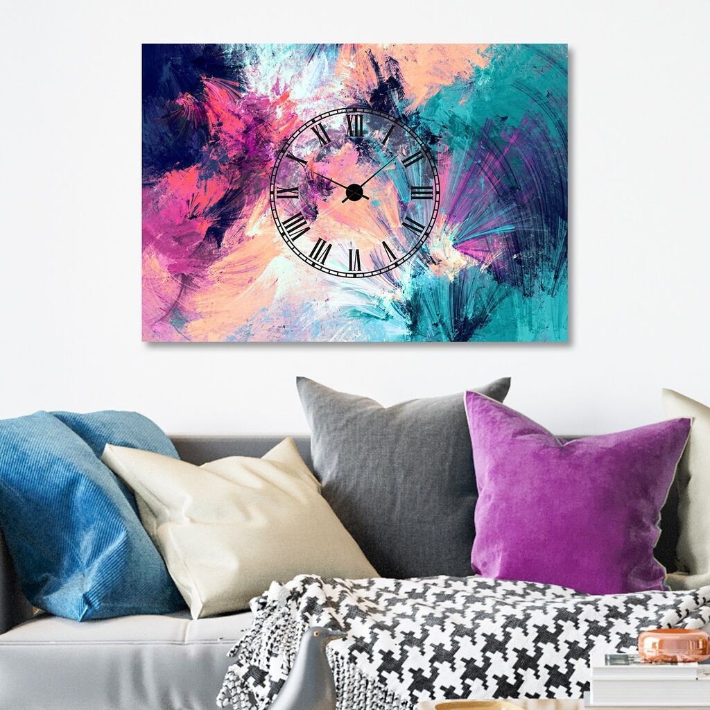 Zidni sat Wallity ST642367879, 50x70 cm, Šareni