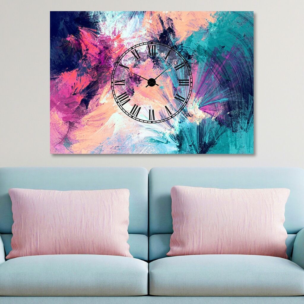 Zidni sat Wallity ST642367879, 70x100 cm, Šareni