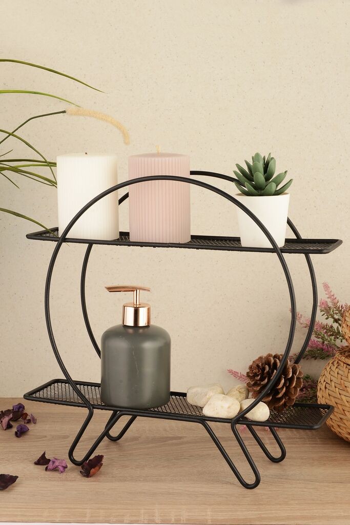 Aberto Design polica Halka D2K, 35 x 33 x 10 cm, crna