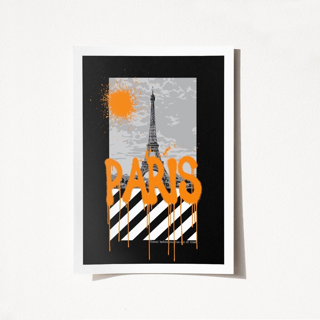 Wallity Poster Francuska Pariz 1995, 21x29,7 cm, crno-bijelo