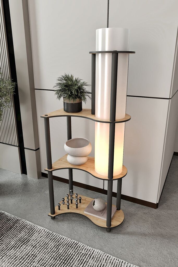 Opviq podna lampa KS-11120, orah