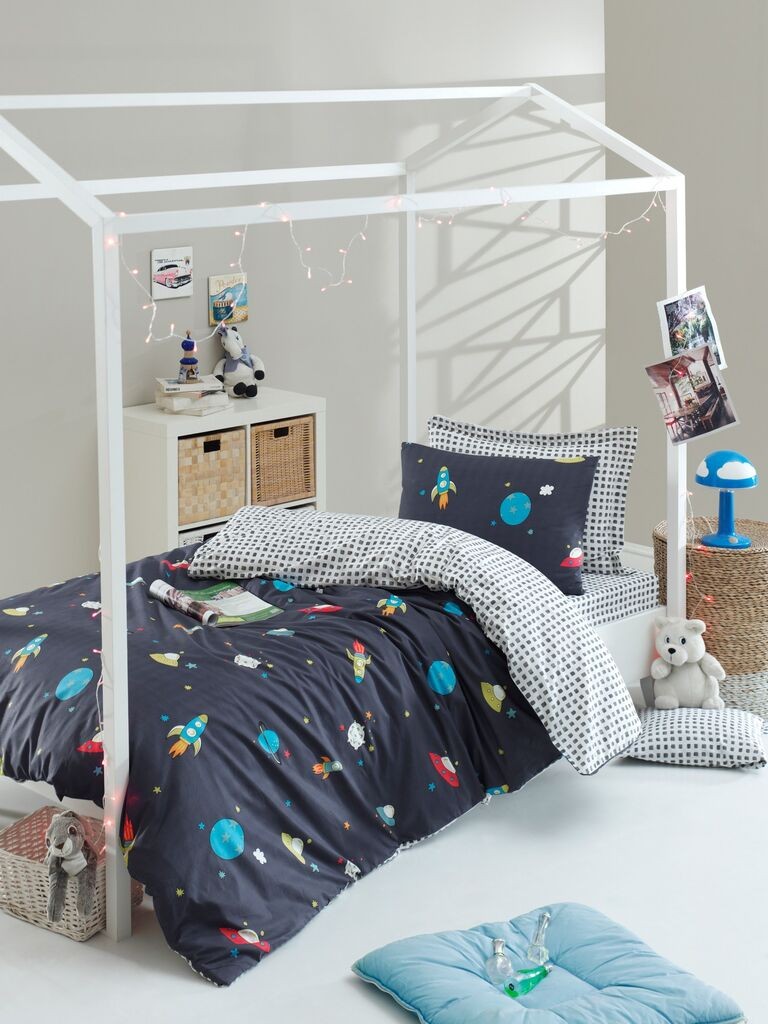 L'essentiel Maison set posteljine Uzay, 160x240 cm, tamno siva