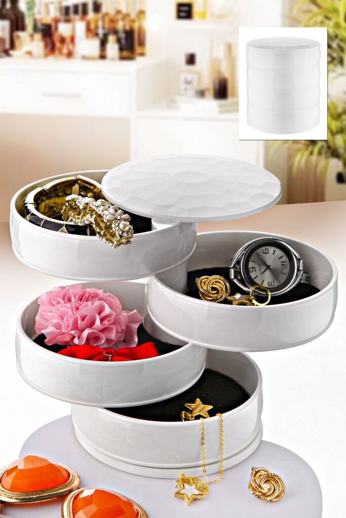 Aberto Design Organizator za nakit Dztkorgi-2, 11x11x12 cm, Bijeli