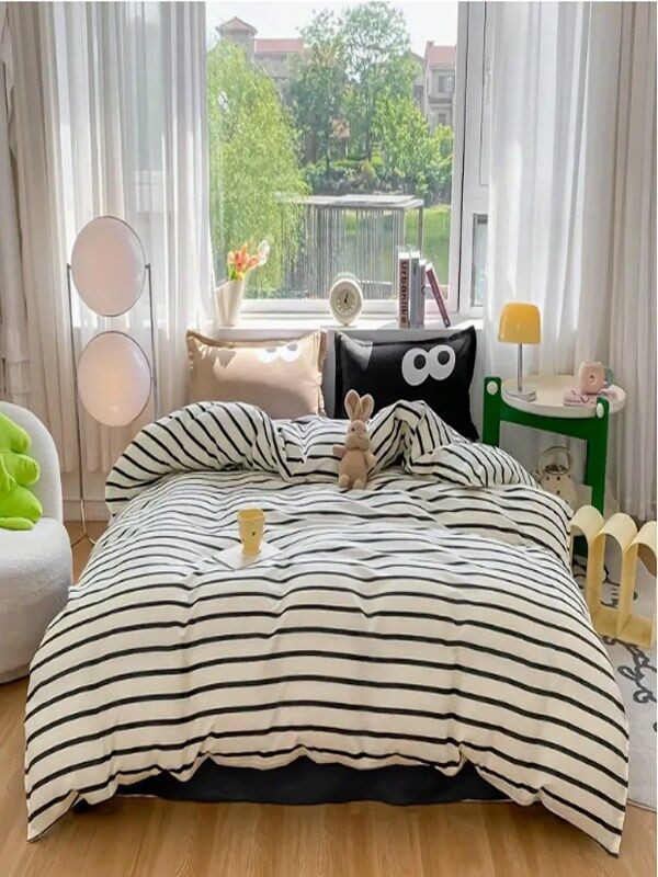 L'essentiel Maison Set posteljine Funny, 200x220 cm, Crno-smeđa