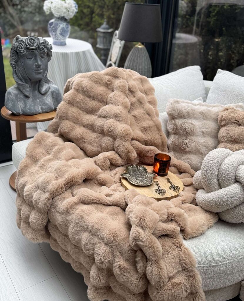 Aberto Design ćebe Bubble 200x150 cm, smeđe