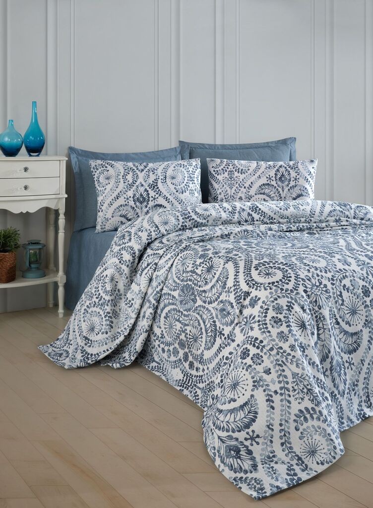 L'essentiel Maison set posteljine Loop, 160x230 cm, plava