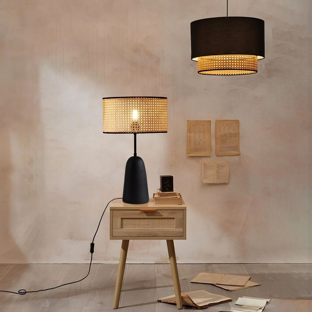 Opviq set lustera i podne lampe AYD-3742, crne boje