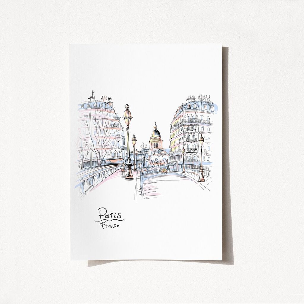 Wallity poster Francuska Pariz-2029, 21x29,7 cm, bijela