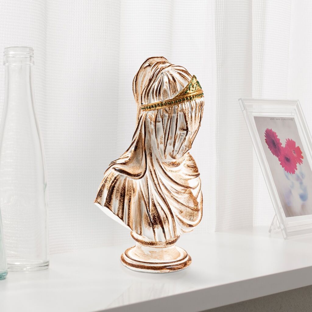 Aberto Design Dekorativna figura Žena sa velom 2, zlatne boje