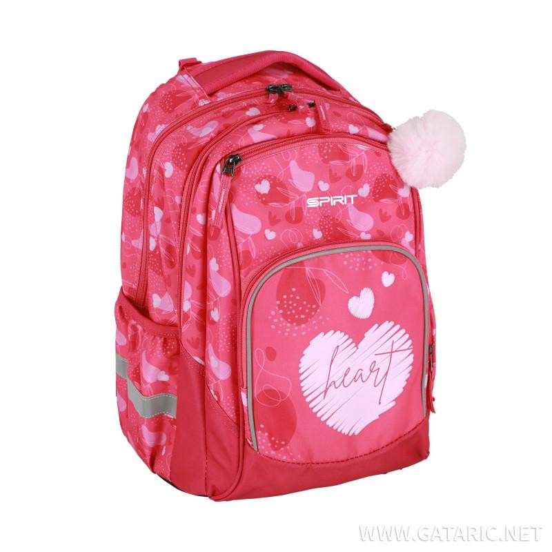 Newbie Ranac za djevojčice Heart 3D 410537, 44 cm, Roze