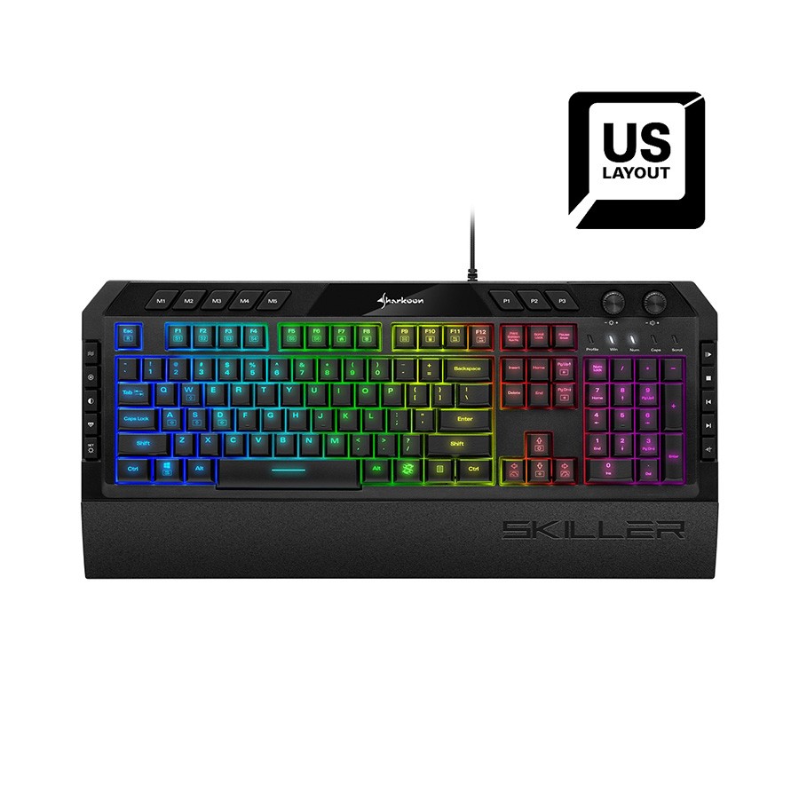 Sharkoon Skiller Gaming tastatura RGB SGK5, US-Layout, Crna