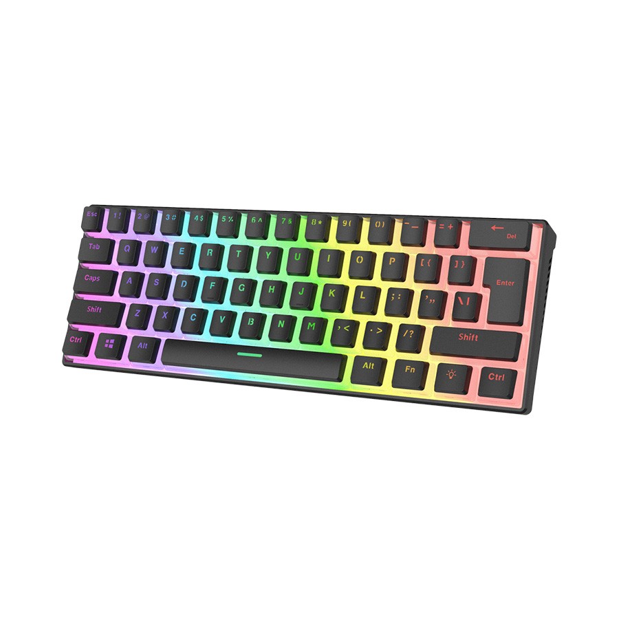 RAMPAGE  Tastatura gaming Type-C, RGB, blue switch, US layout, pudding keycaps