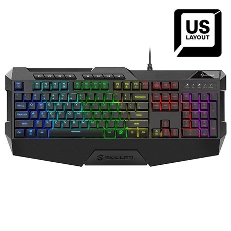 Sharkoon Tastatura RGB gaming Skiller SGK4 US-Layout, Crna