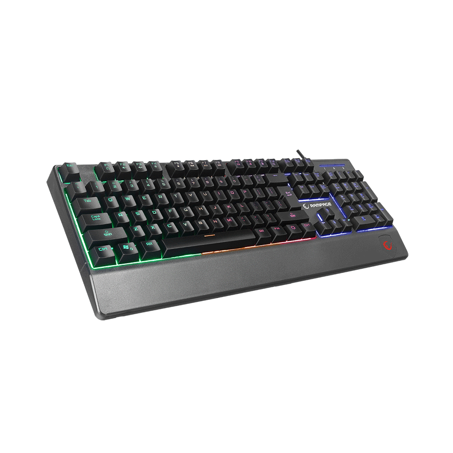 Rampage Tastatura gaming KB-R34 Winner Semi Mechanical US Layout Rainbow Illuminated, Crna