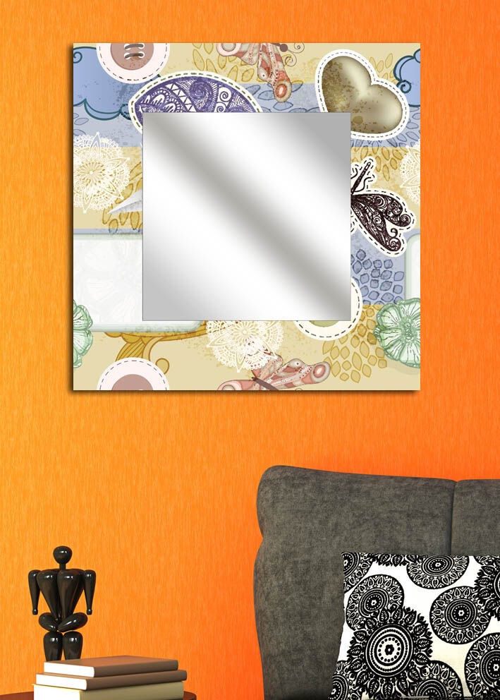 Zidno ogledalo MA-35, 50x50 cm, šareno