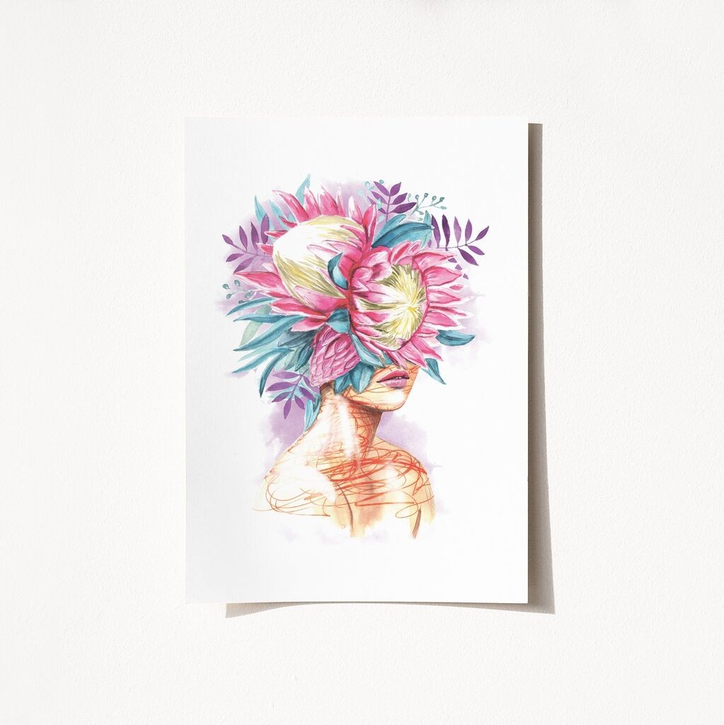 Wallity Poster Flower Lady-2098, 21x29,7 cm
