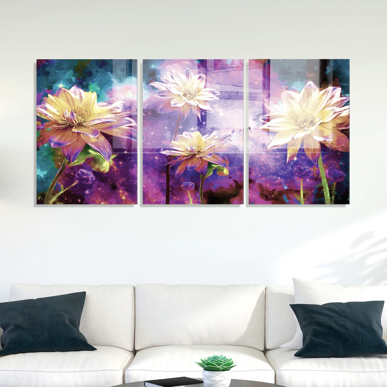 Wallity trodijelna slika od kaljenog stakla