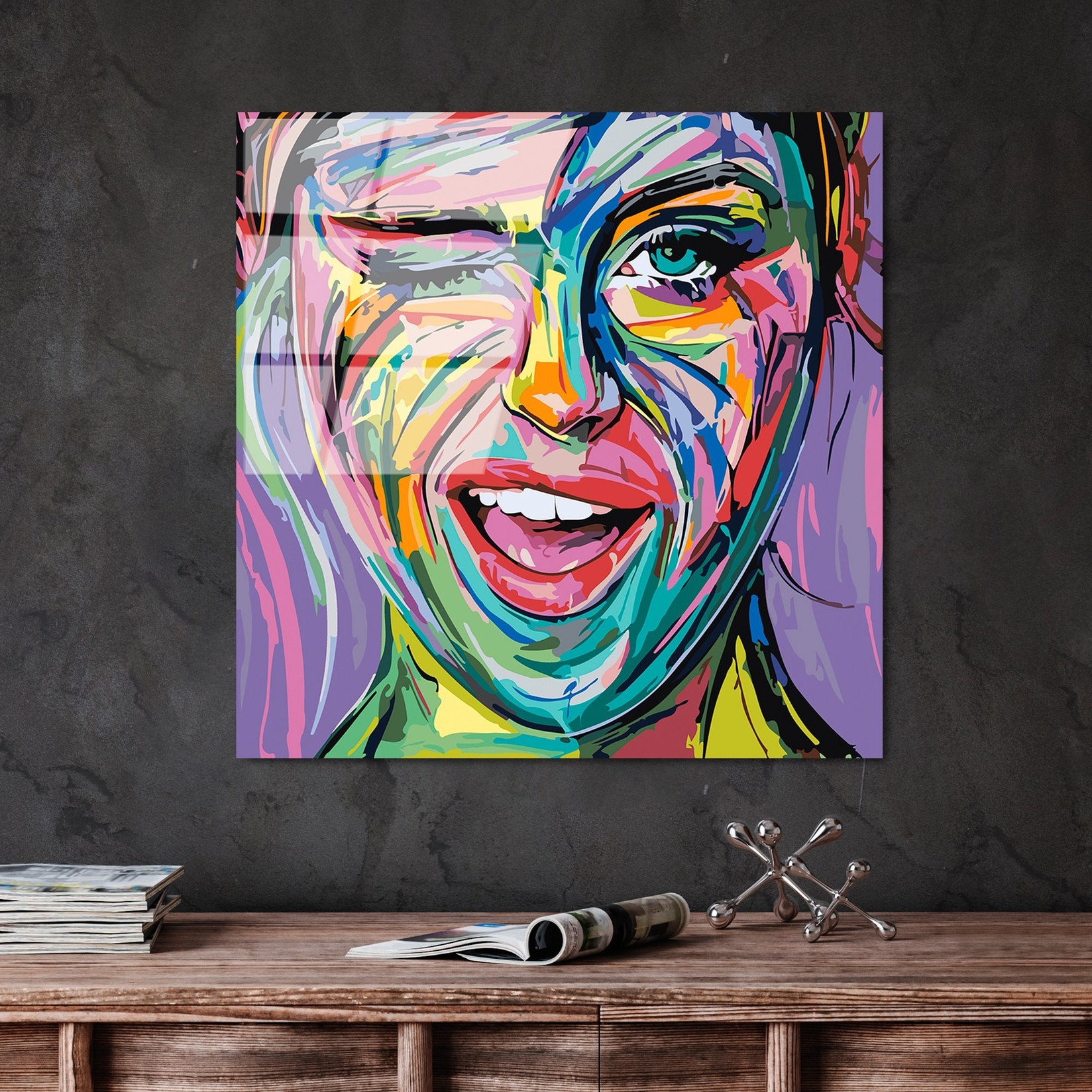 Wallity Slika od kaljenog stakla 50x50cm