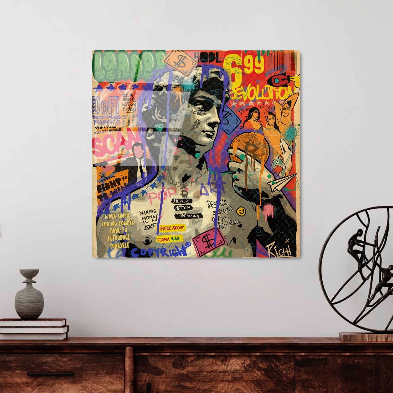 Wallity Slika od kaljenog stakla 50x50cm