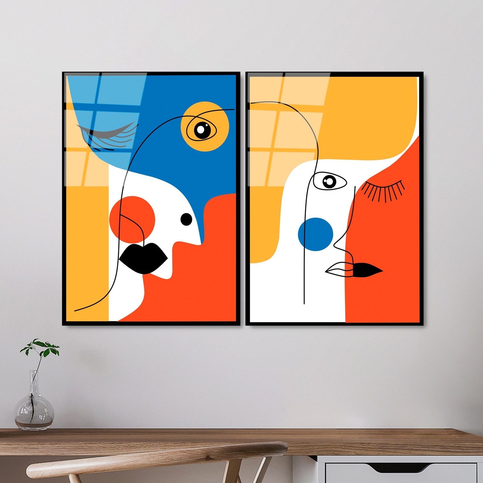 Wallity dvodijelna slika od kaljenog stakla