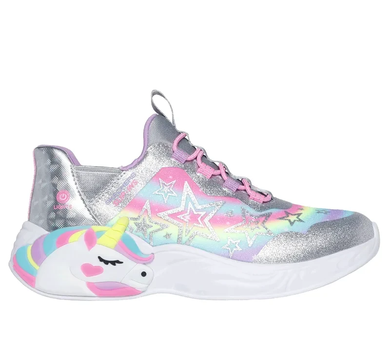 Skechers patike za djevojčice Unicorn Dreams, mrežaste, srebrne boje